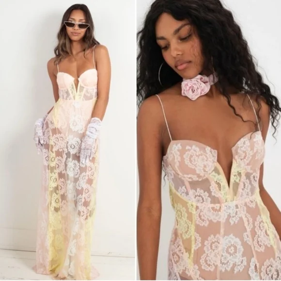 For Love & Lemons Lemonade Bustier Plunge Gown for Your Honeymoon! - Picture 7 of 7